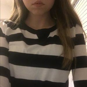 Fitted Striped Long Sleeve T-Shirt